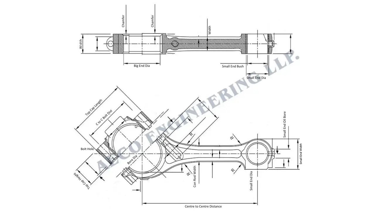 connecting rod technical drawing